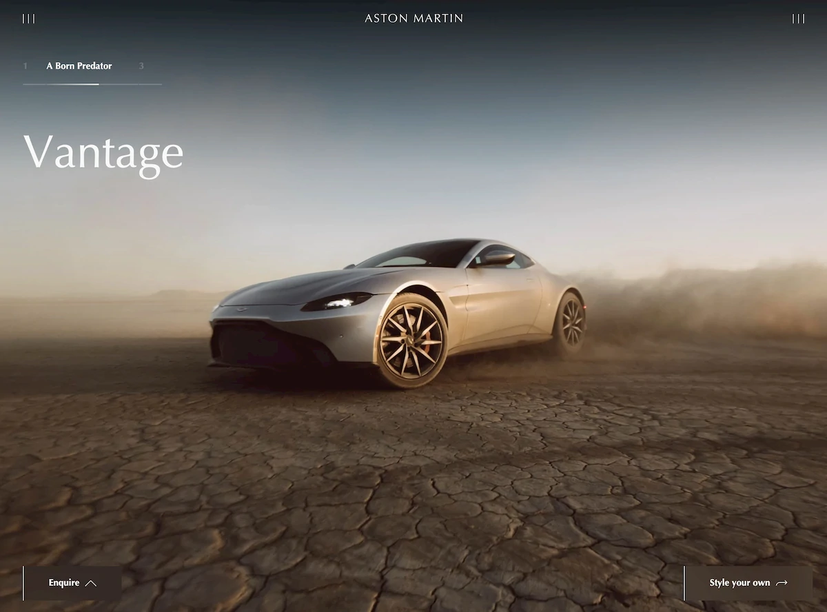 Aston Martin website on 20/09/2020