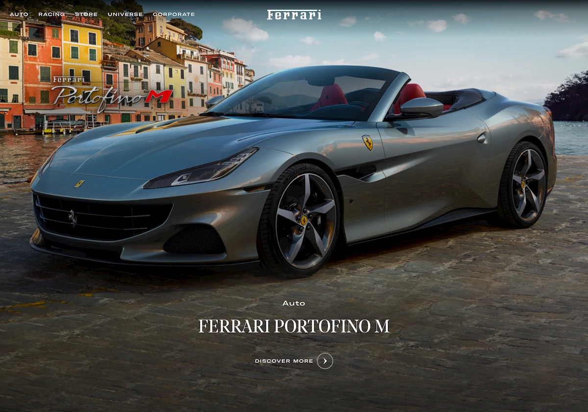 Ferrari website on 20/09/2020