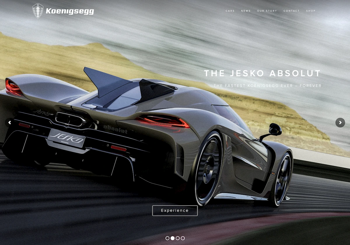 Koenigsegg website on 20/09/2020